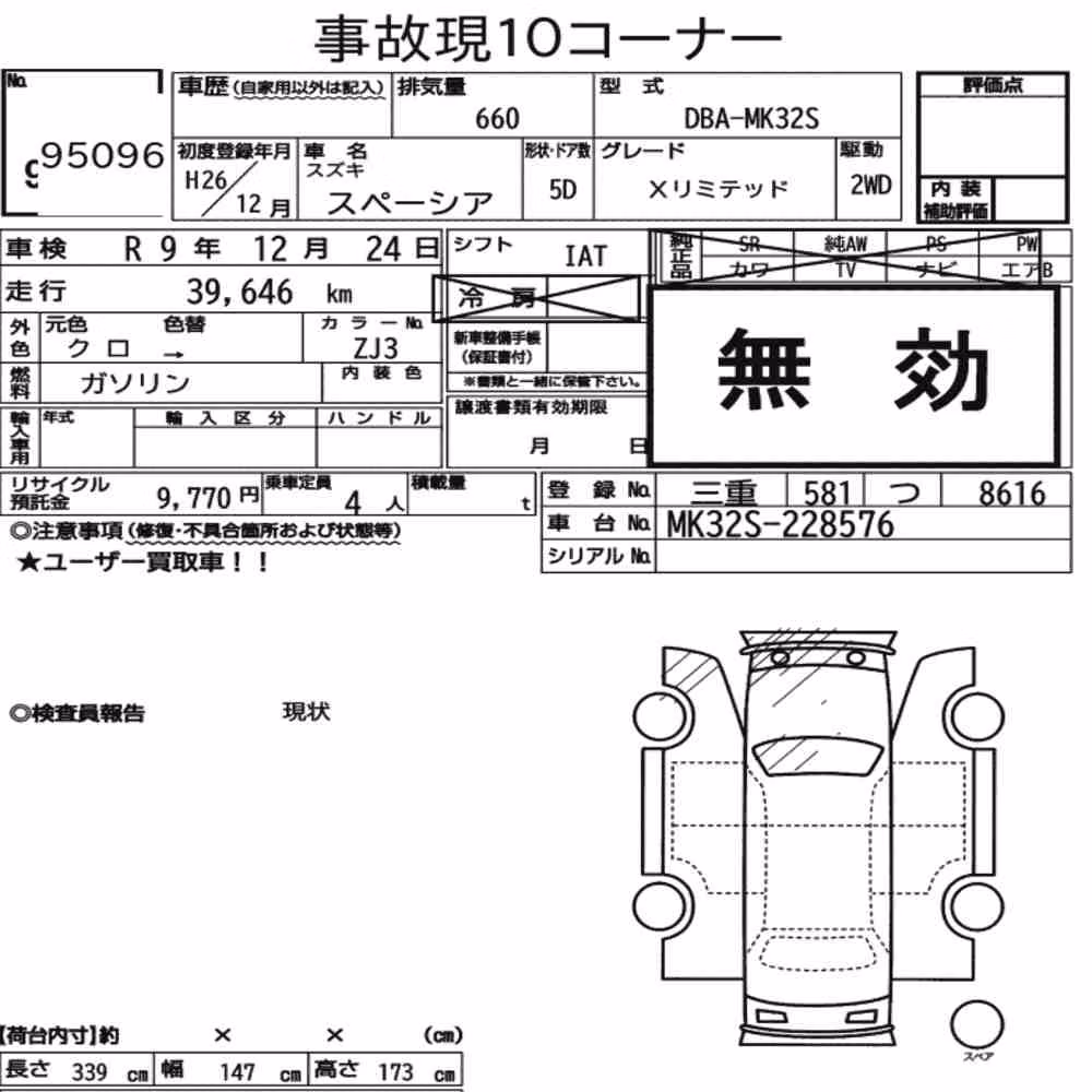 Notka aukcyjna: SUZUKI SPACIA X LIMITED