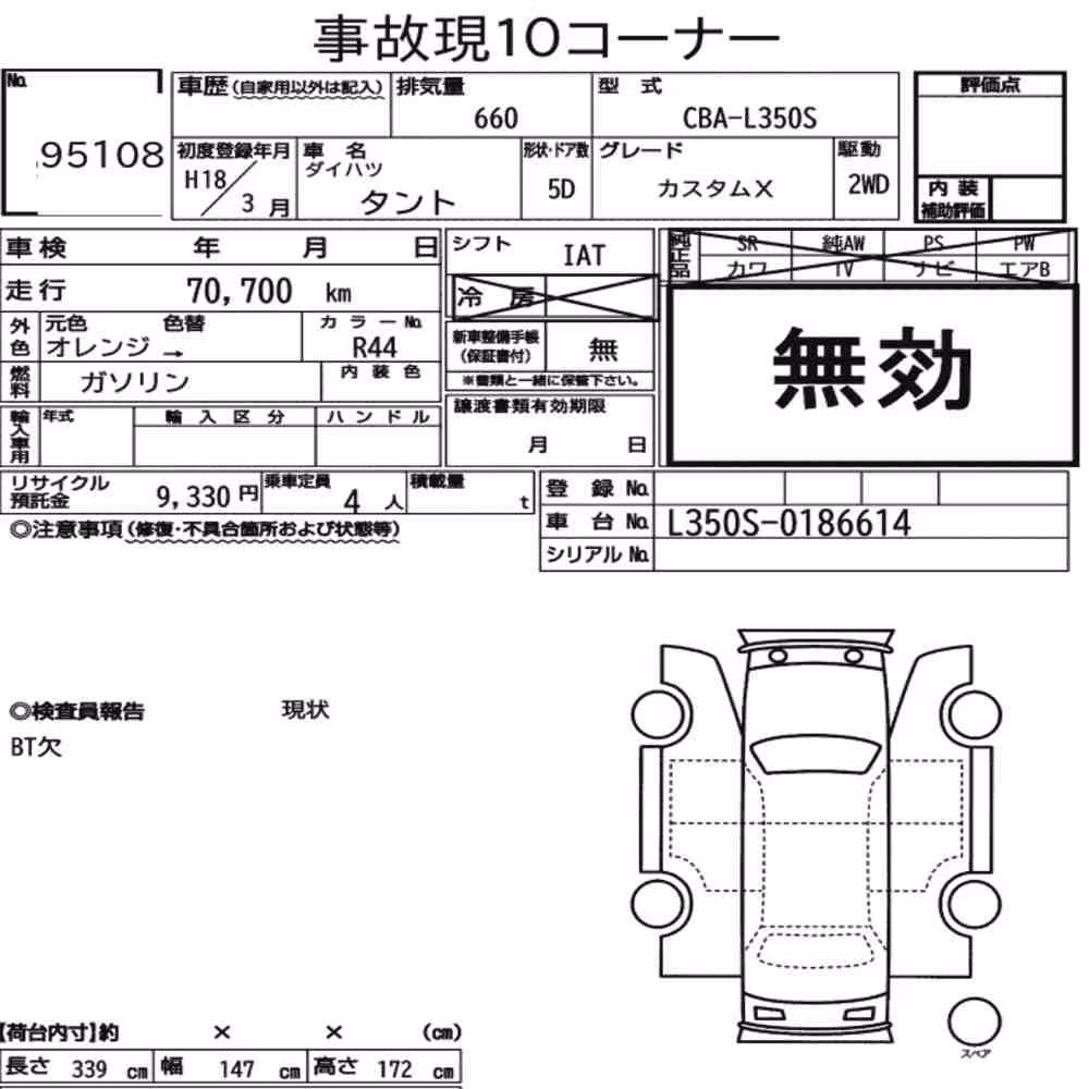 Notka aukcyjna: DAIHATSU TANTO CUSTOM X