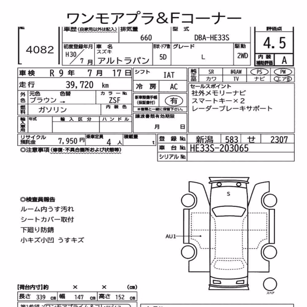Notka aukcyjna: SUZUKI ALTO LAPIN L