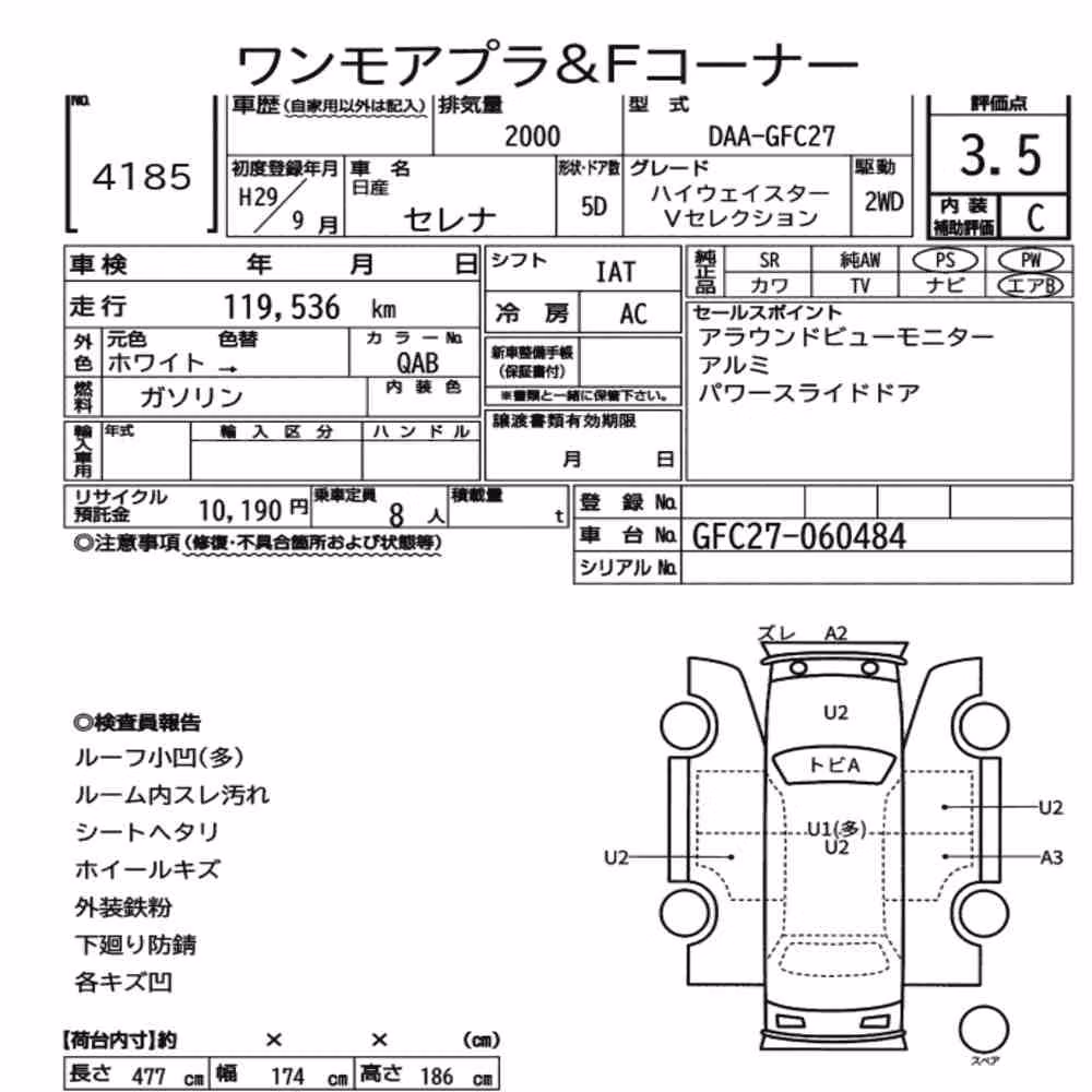 Notka aukcyjna: NISSAN SERENA 5D HIGHWAY STAR V SELECTION