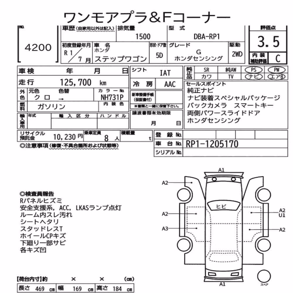 Notka aukcyjna: HONDA STEPWAGON 5D G HONDA SENSING