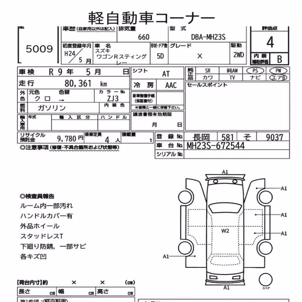 Notka aukcyjna: SUZUKI WAGON R STINGRAY X
