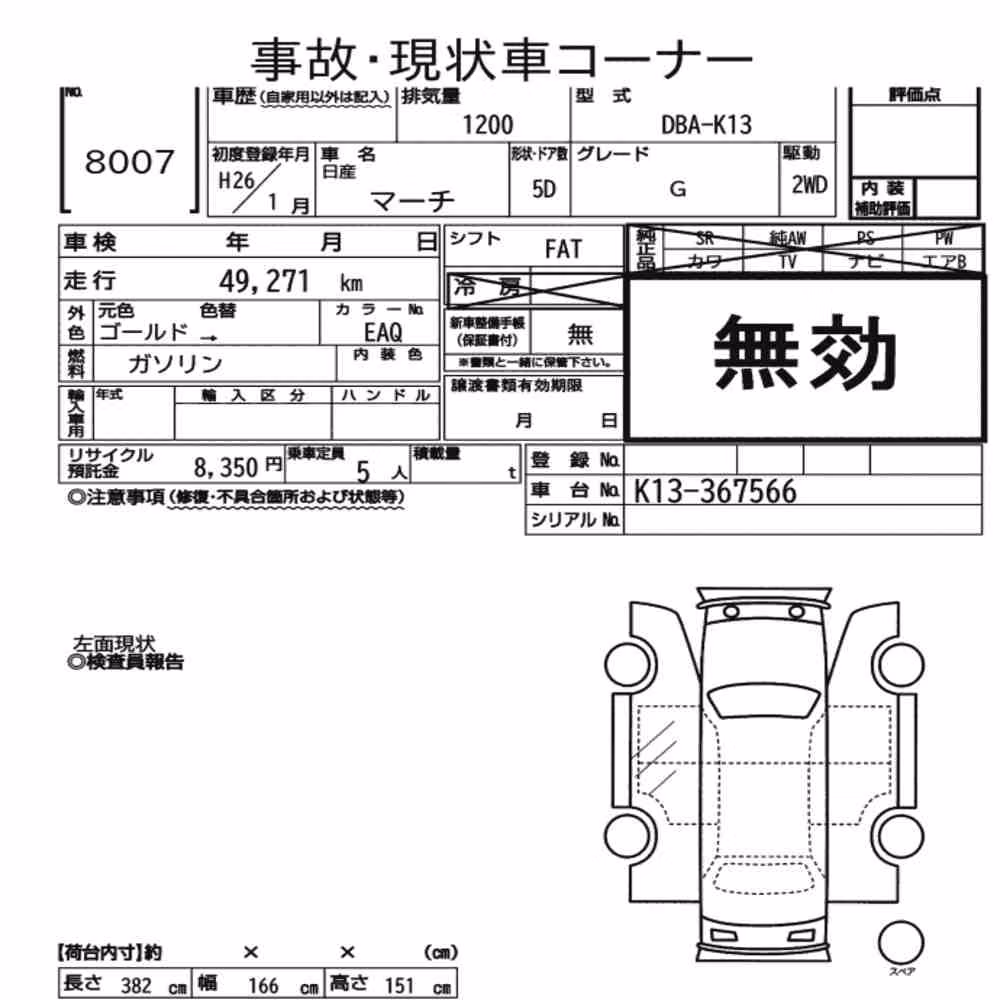 Notka aukcyjna: NISSAN MARCH 5D G