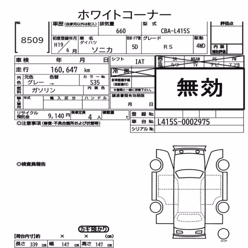 Notka aukcyjna: DAIHATSU SONICA 4WD RS