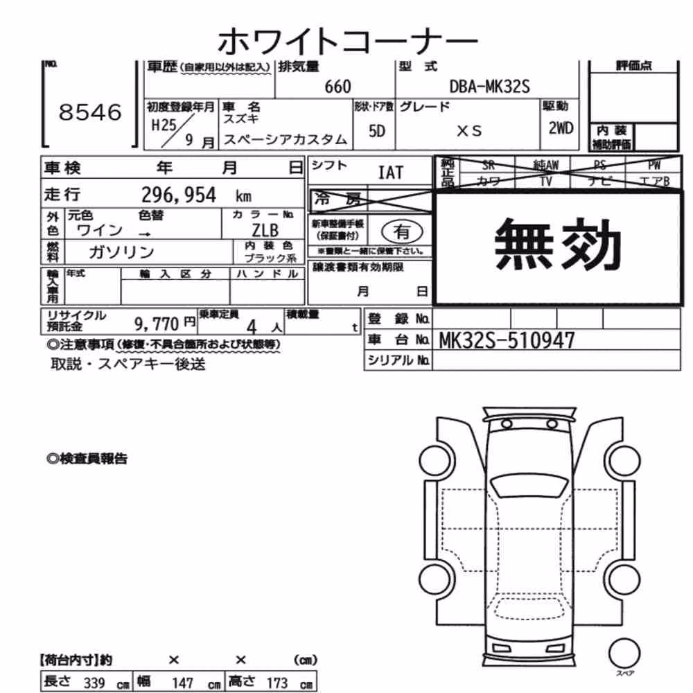 Notka aukcyjna: SUZUKI SPACIA CUSTOM XS