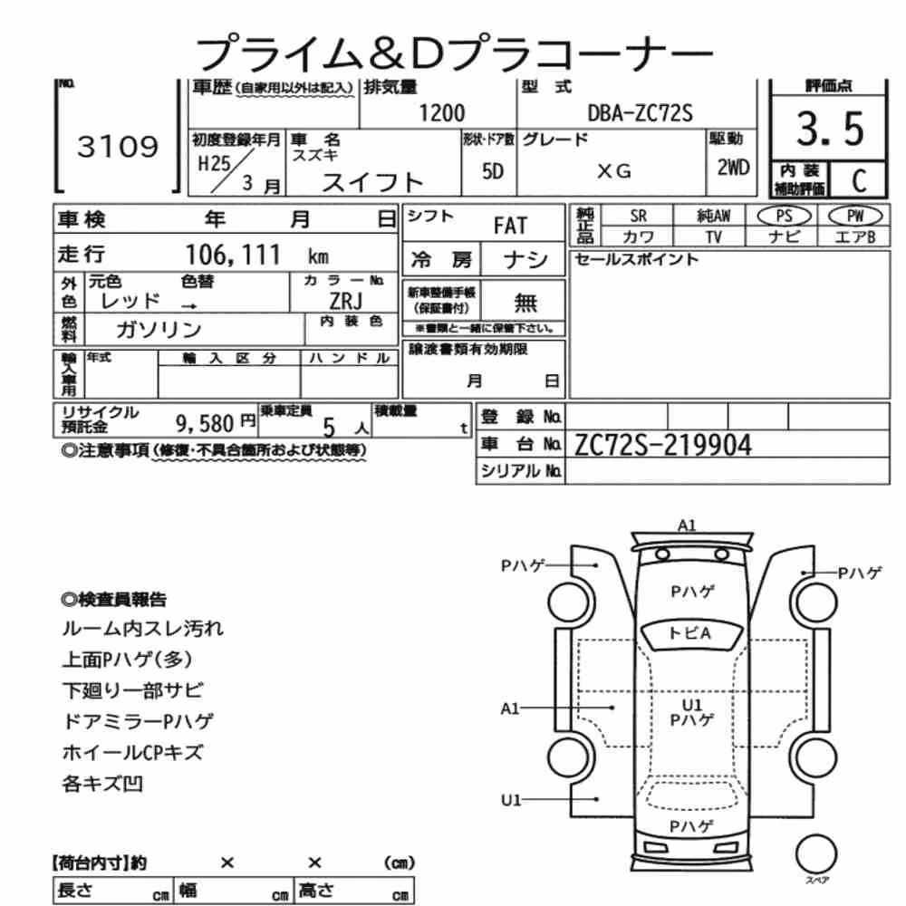 Notka aukcyjna: SUZUKI SWIFT 5D XG