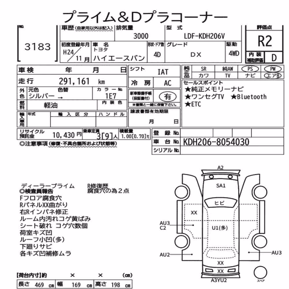 Notka aukcyjna: TOYOTA HIACE VAN 4D 4WD DX