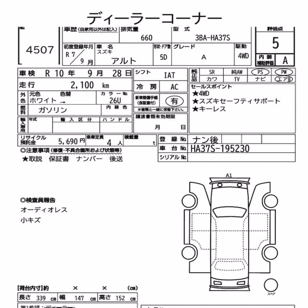 Notka aukcyjna: SUZUKI ALTO 5D 4WD A