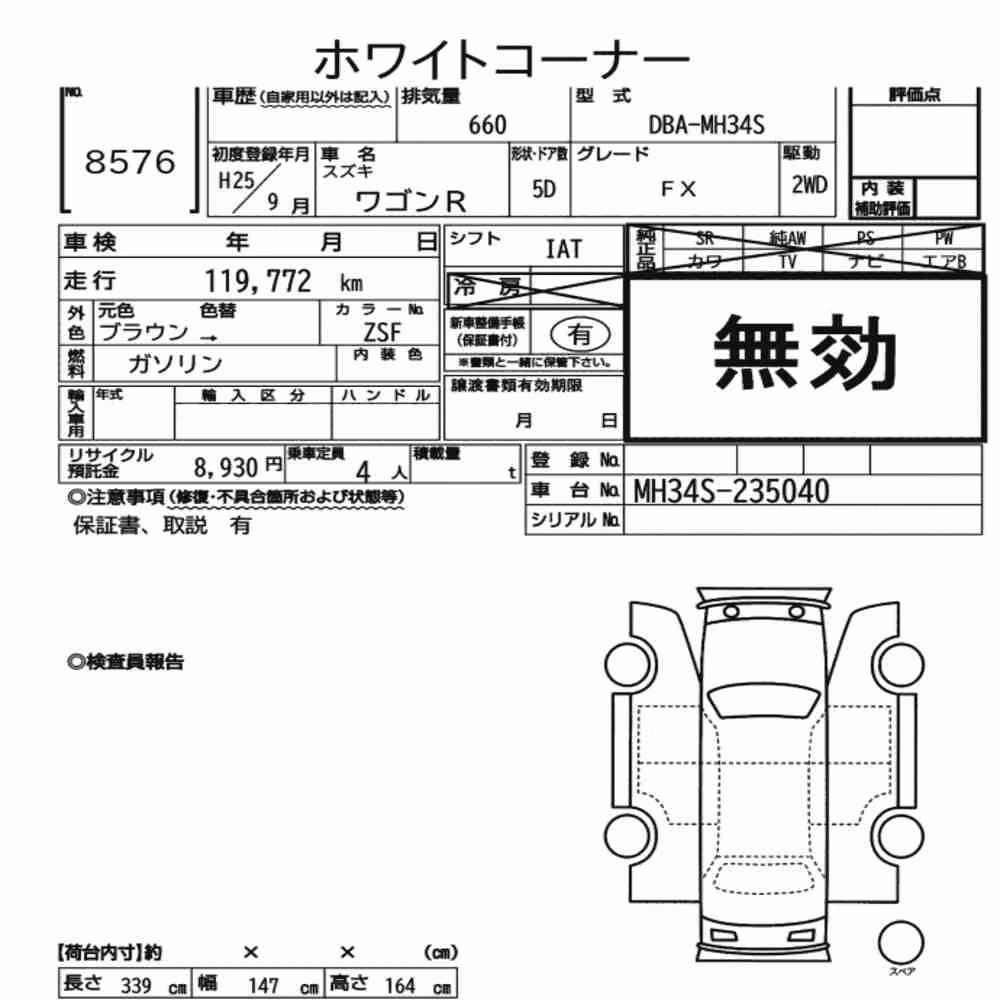 Notka aukcyjna: SUZUKI WAGON R 5D FX