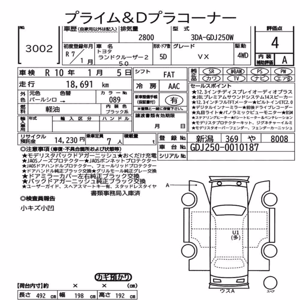 Notka aukcyjna: TOYOTA LAND CRUISER 250 4WD VX