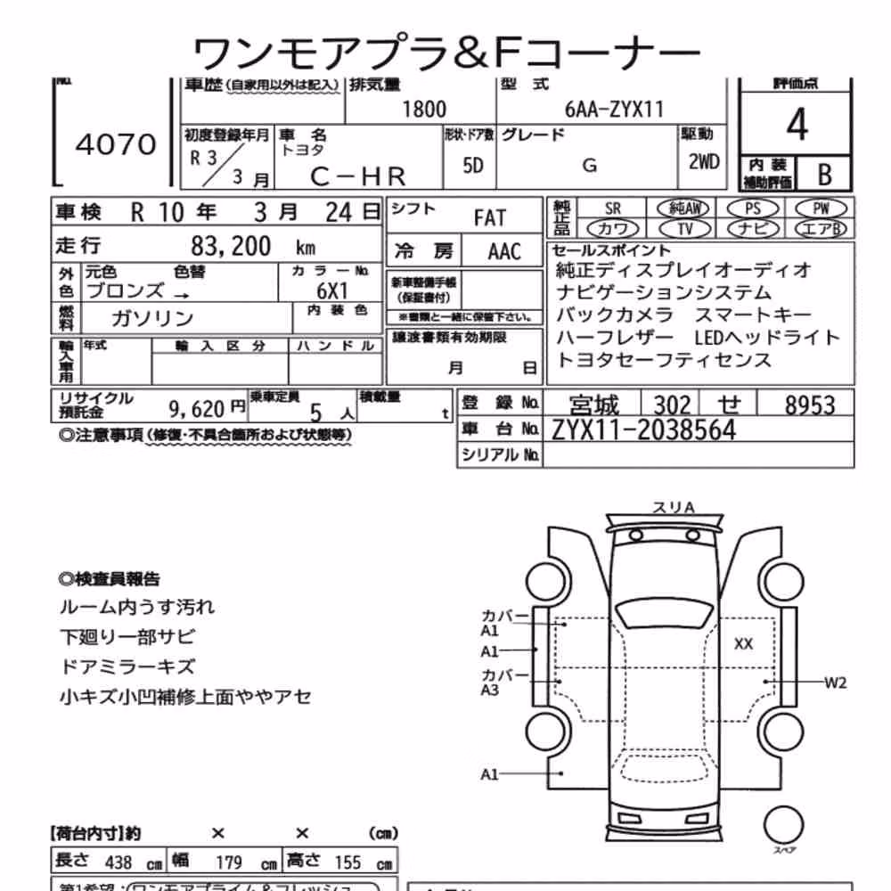 Notka aukcyjna: TOYOTA C-HR G