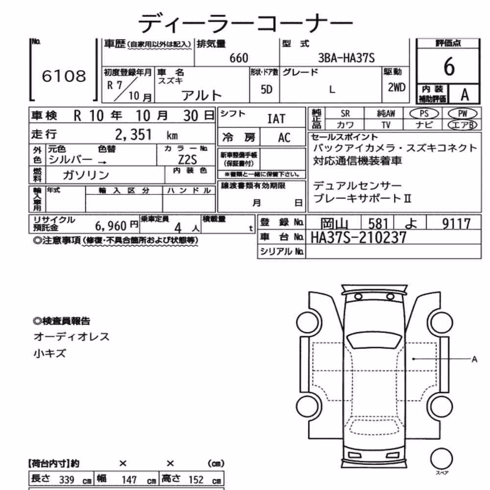 Notka aukcyjna: SUZUKI ALTO 5D L