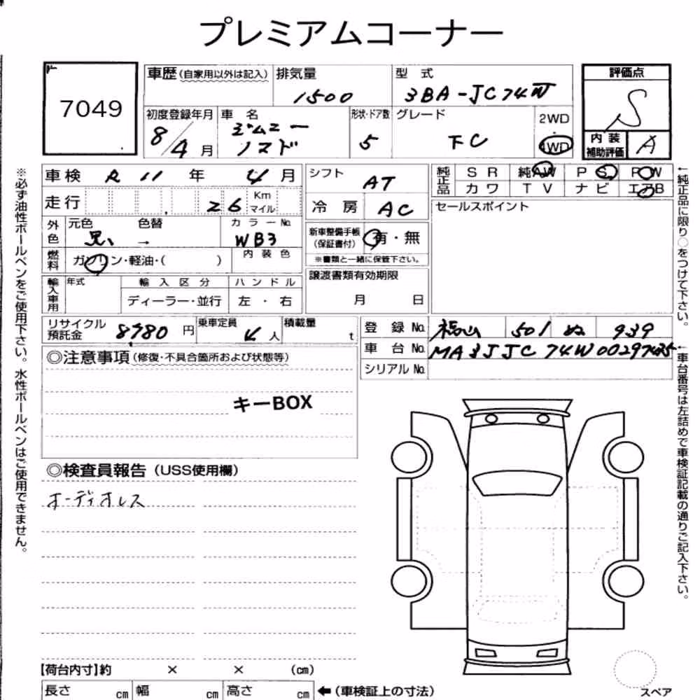 Notka aukcyjna: SUZUKI JIMMY MOMADE 4WD FC