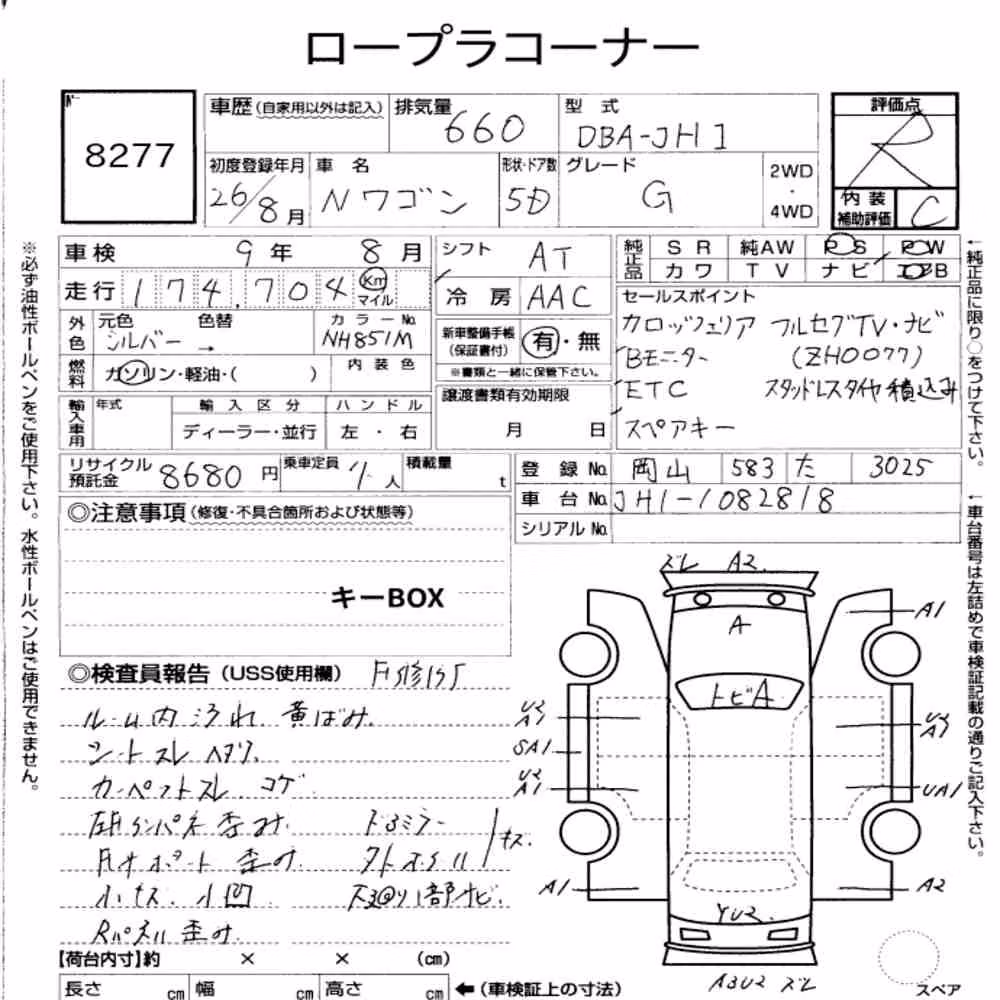 Notka aukcyjna: HONDA N-WGN G