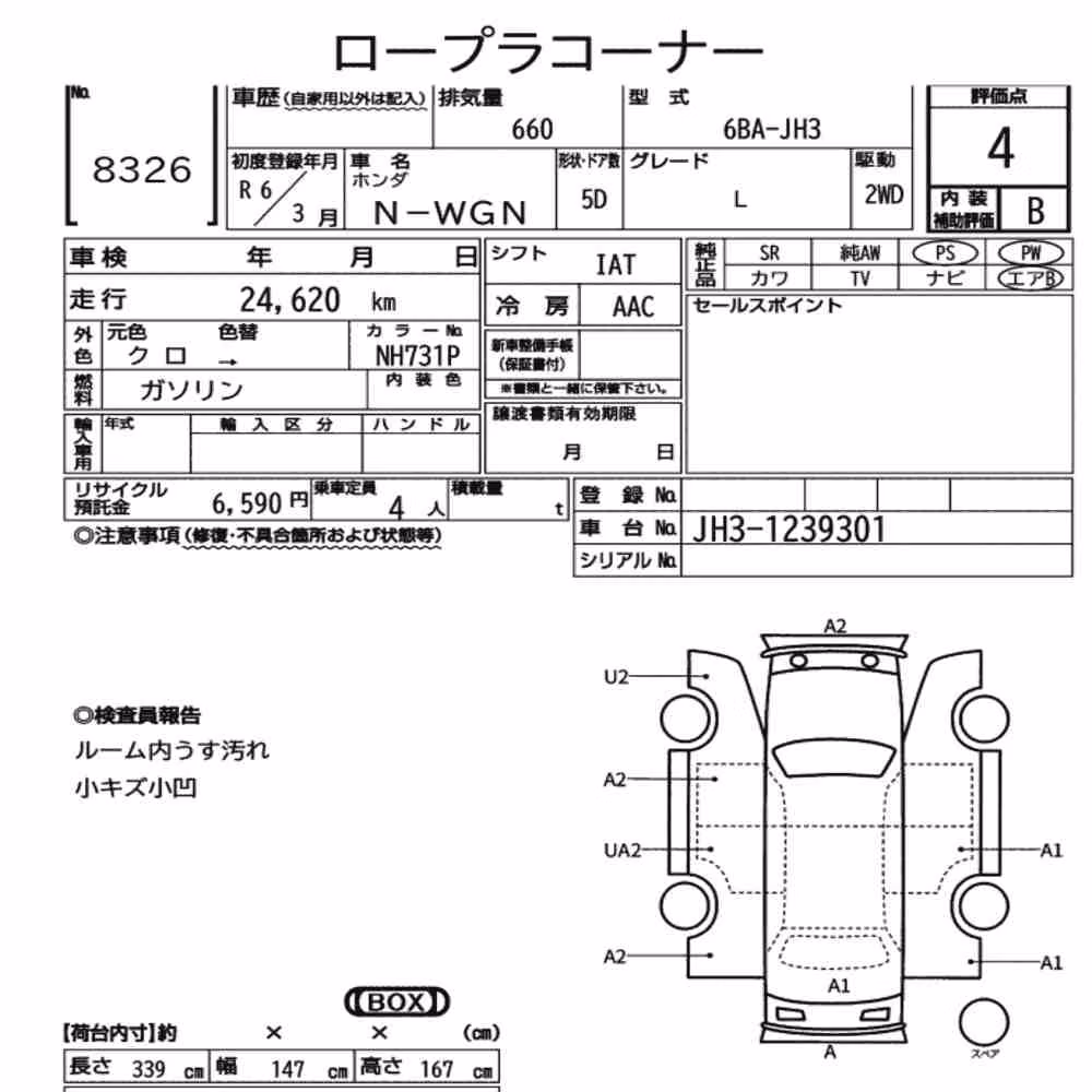 Notka aukcyjna: HONDA N-WGN L
