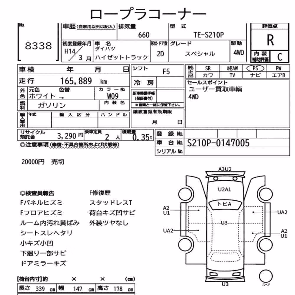 Notka aukcyjna: DAIHATSU HIJET TRUCK 4WD SPECIAL