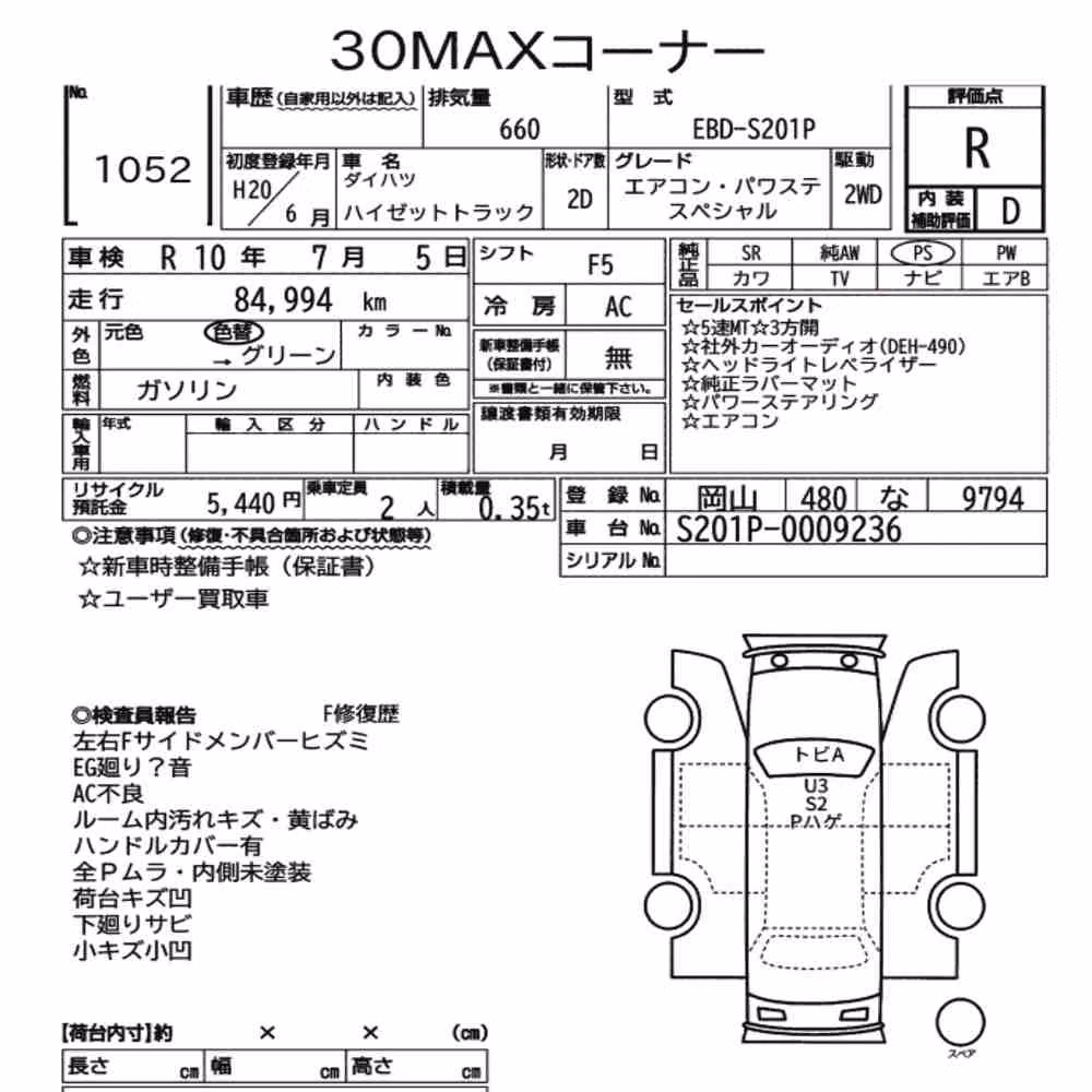 Notka aukcyjna: DAIHATSU HIJET TRUCK AIR-CONDITIONER POWER-STEERING SPECIAL