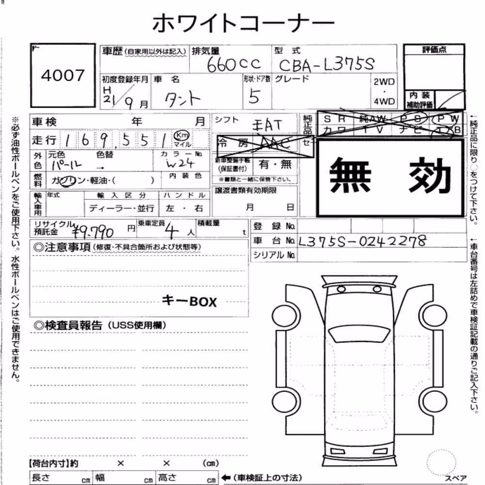 Notka aukcyjna: DAIHATSU TANTO