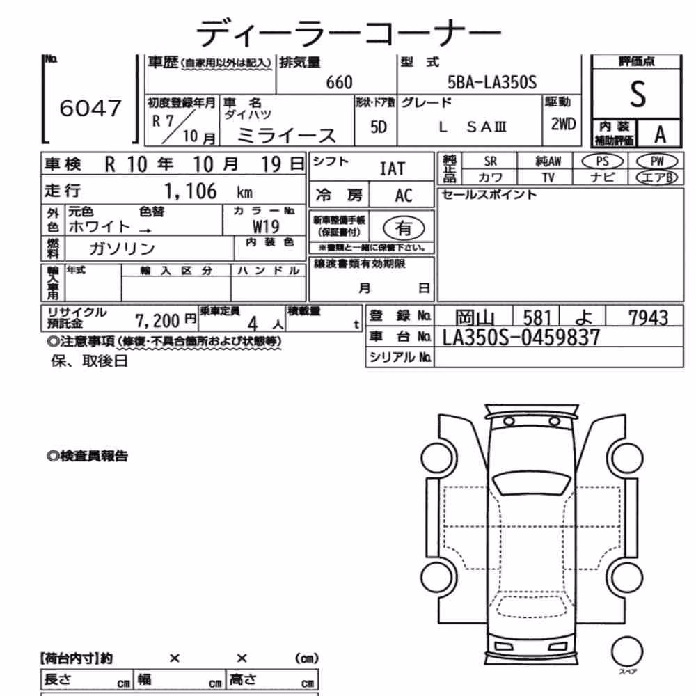 Notka aukcyjna: DAIHATSU MIRA E:S L SAⅢ