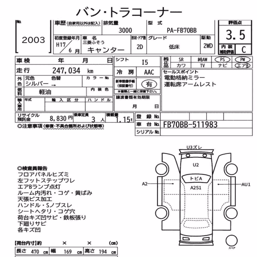 Notka aukcyjna: MITSUBISHI FUSO CANTER 2D OTHERS