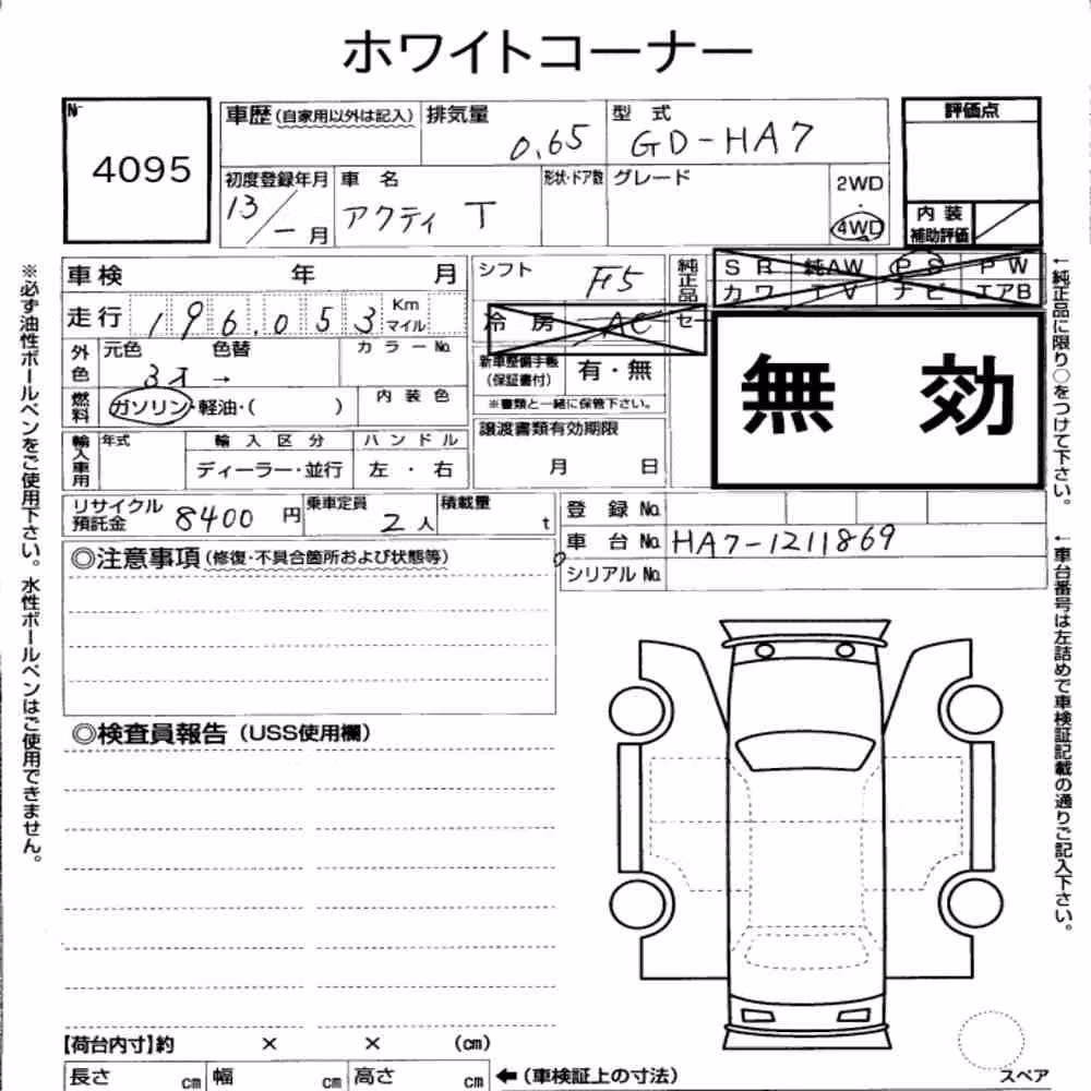 Notka aukcyjna: HONDA ACTY TRUCK 4WD