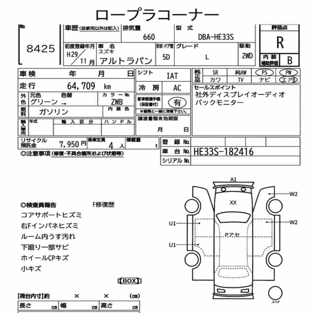 Notka aukcyjna: SUZUKI ALTO LAPIN L