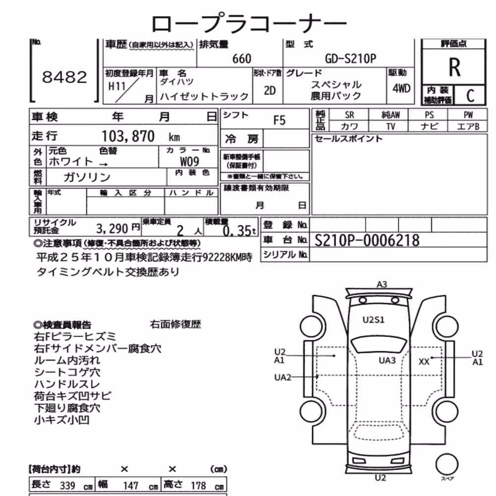 Notka aukcyjna: DAIHATSU HIJET TRUCK 4WD SPECIAL NOUYOU PACK