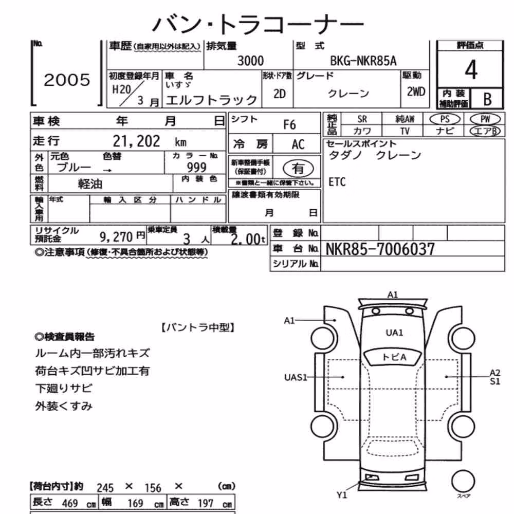 Notka aukcyjna: ISUZU ELF TRUCK 2D OTHERS