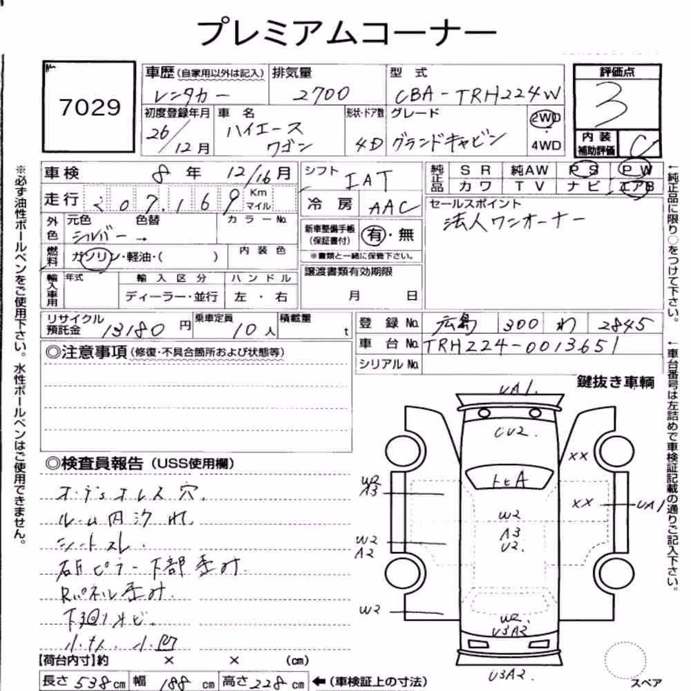 Notka aukcyjna: TOYOTA HIACE WAGON 4D GRAND CABIN