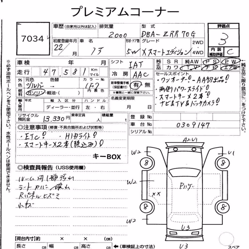 Notka aukcyjna: TOYOTA NOAH X SMART EDITION