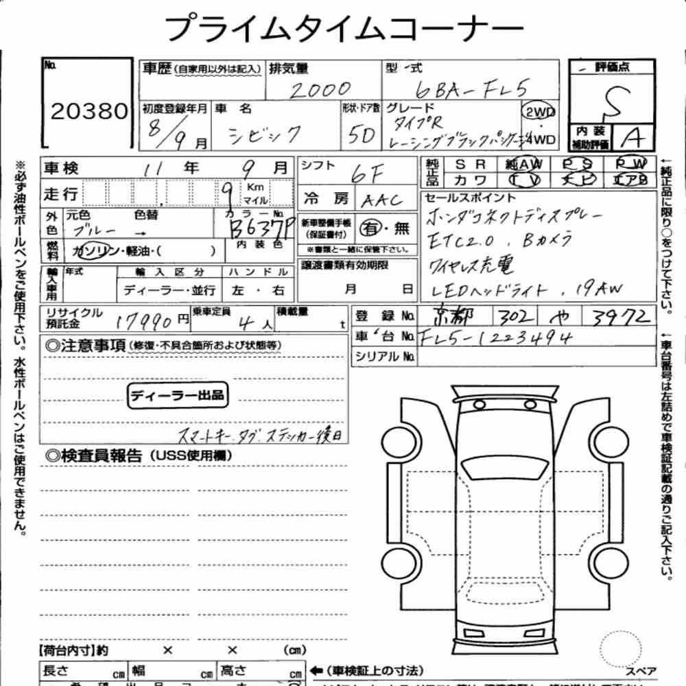 Notka aukcyjna: HONDA CIVIC 5D TYPE R RACING BLACK PACKAGE