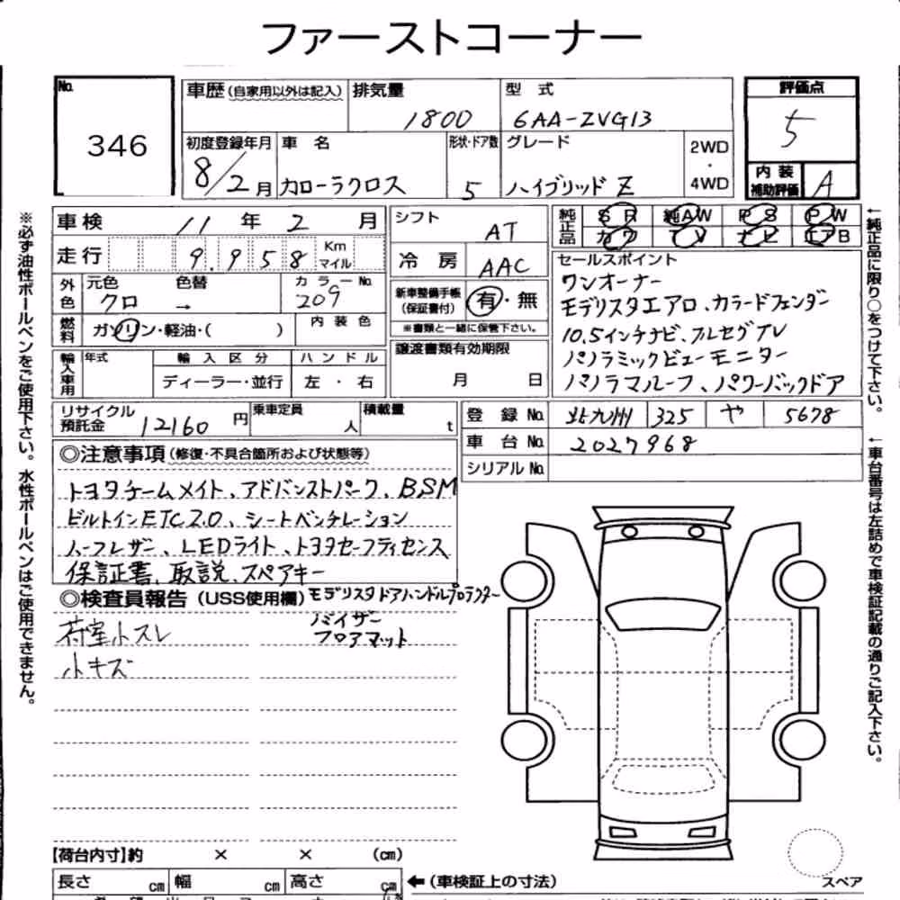Notka aukcyjna: TOYOTA COROLLA CROSS HYBRID Z