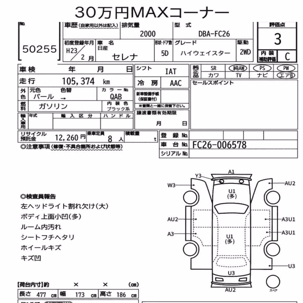 Notka aukcyjna: NISSAN SERENA 5D HIGHWAY STAR