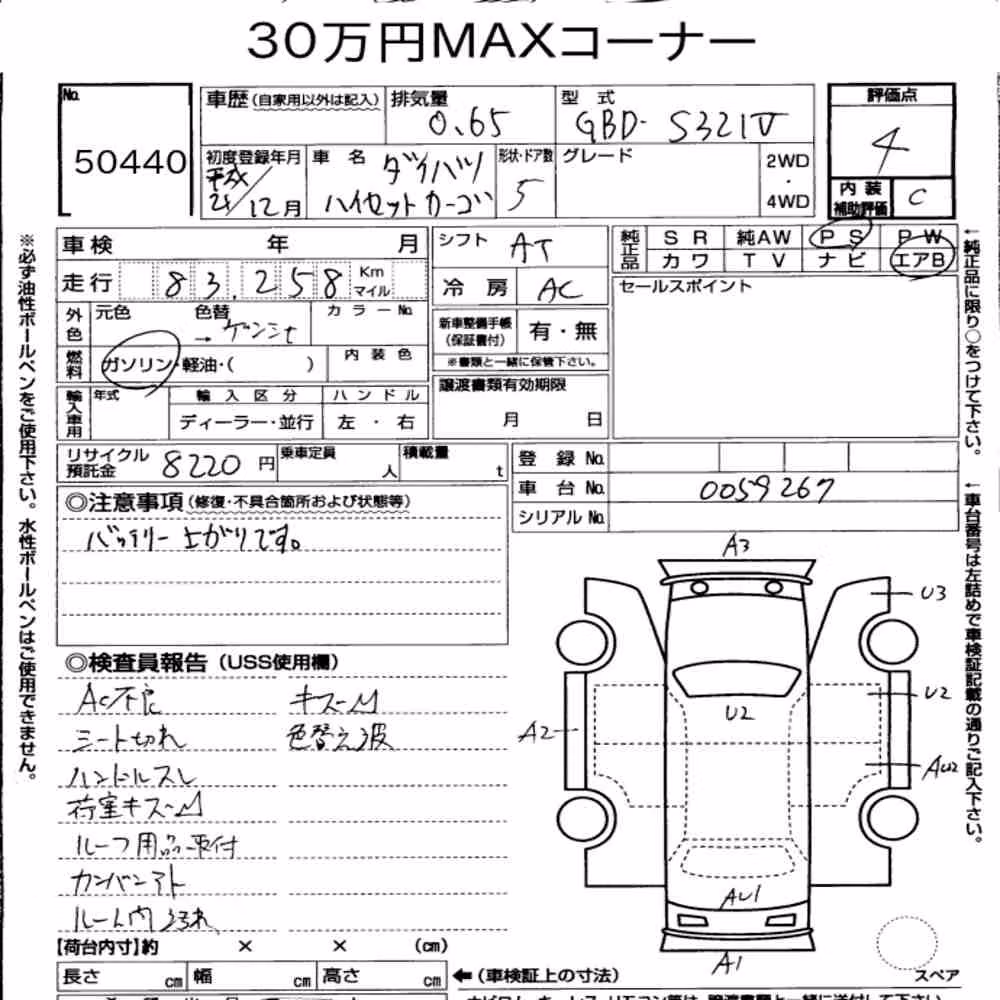 Notka aukcyjna: DAIHATSU HIJET CARGO 5D