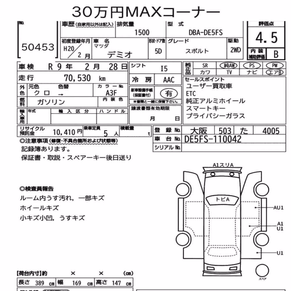 Notka aukcyjna: MAZDA DEMIO 5D SPORT