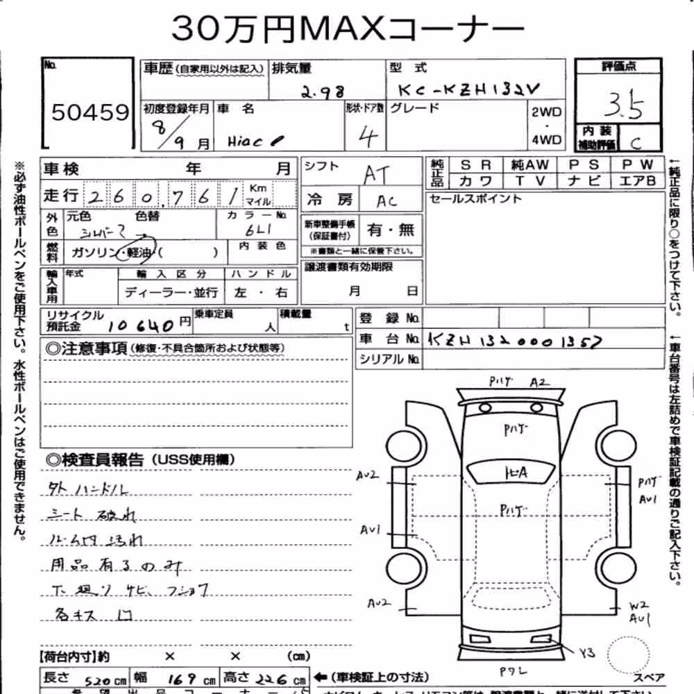 Notka aukcyjna: TOYOTA HIACE VAN 4D