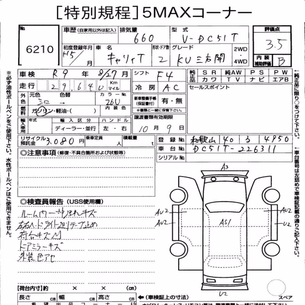 Notka aukcyjna: SUZUKI CARRY TRUCK KU