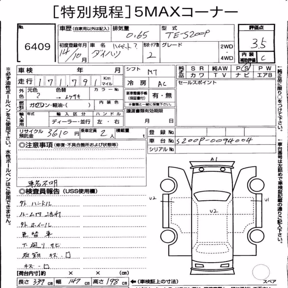 Notka aukcyjna: DAIHATSU HIJET TRUCK