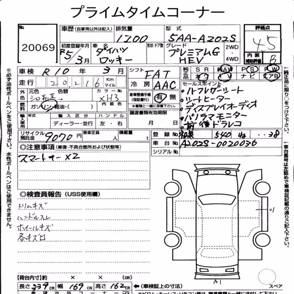 Notka aukcyjna: DAIHATSU ROCKY 5D PREMIUM G HEV