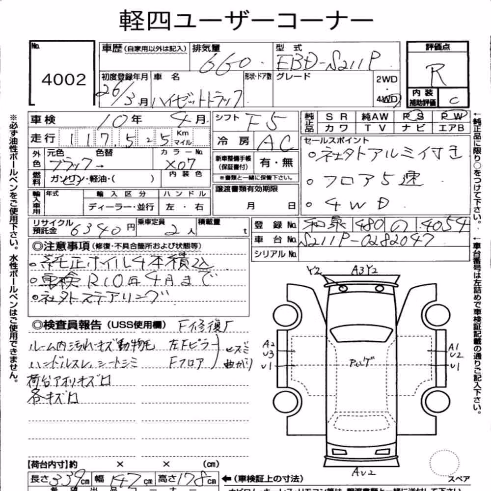 Notka aukcyjna: DAIHATSU HIJET TRUCK 4WD