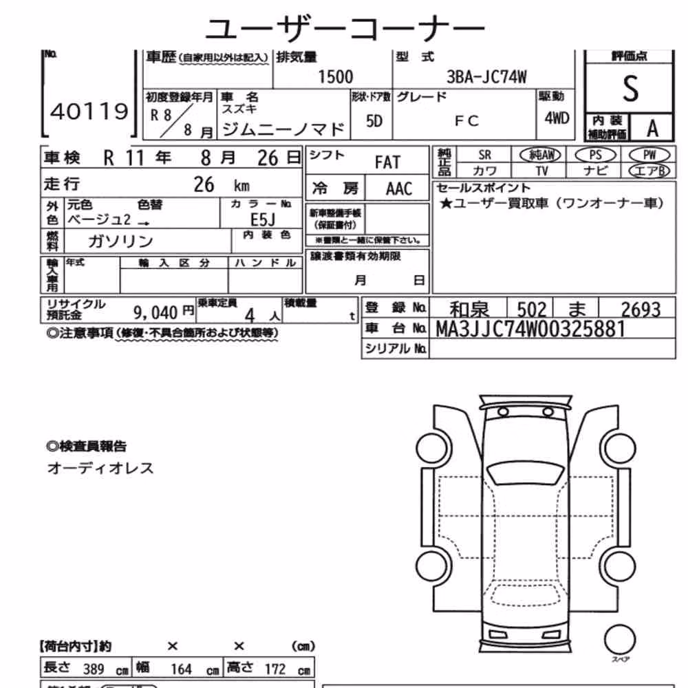 Notka aukcyjna: SUZUKI JIMMY MOMADE 4WD FC