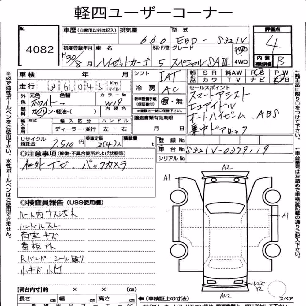 Notka aukcyjna: DAIHATSU HIJET CARGO 5D SPECIAL SA Ⅲ