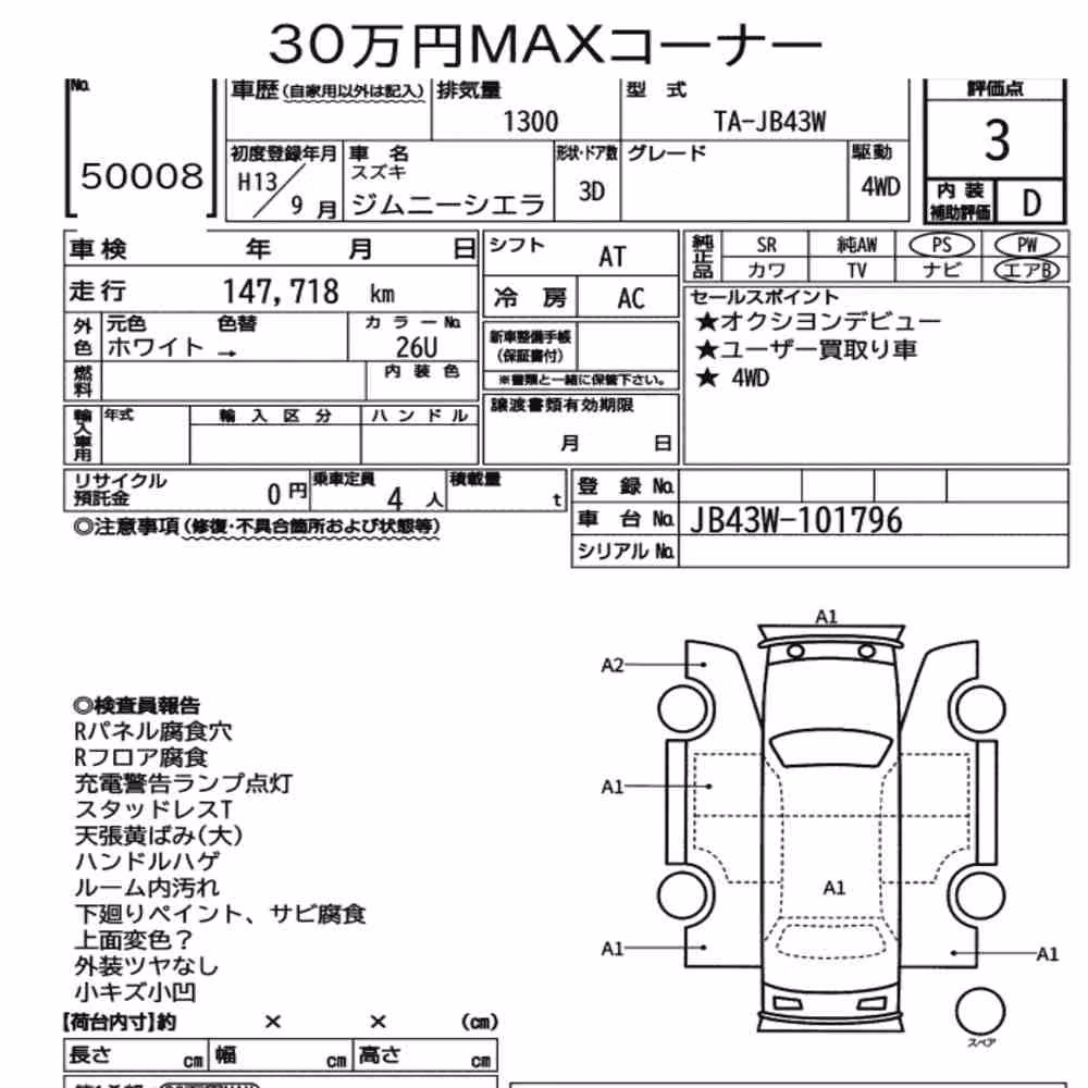Notka aukcyjna: SUZUKI JIMNY SIERRA 4WD