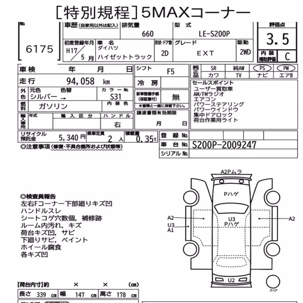 Notka aukcyjna: DAIHATSU HIJET TRUCK EXT