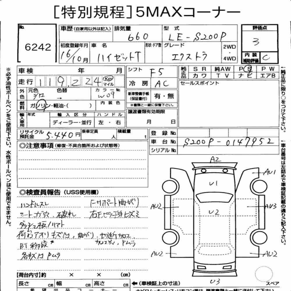 Notka aukcyjna: DAIHATSU HIJET TRUCK EXT