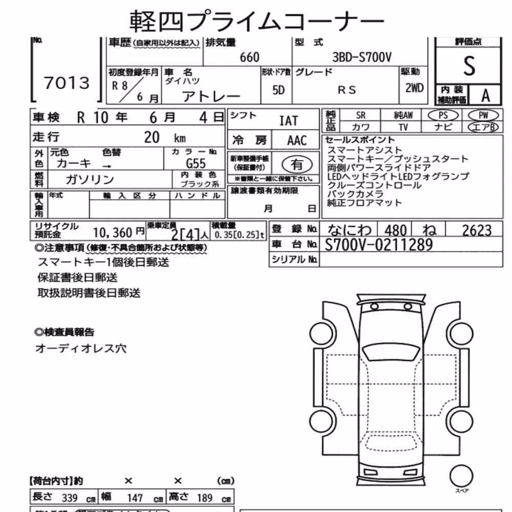 Notka aukcyjna: DAIHATSU ATRAI 5D RS