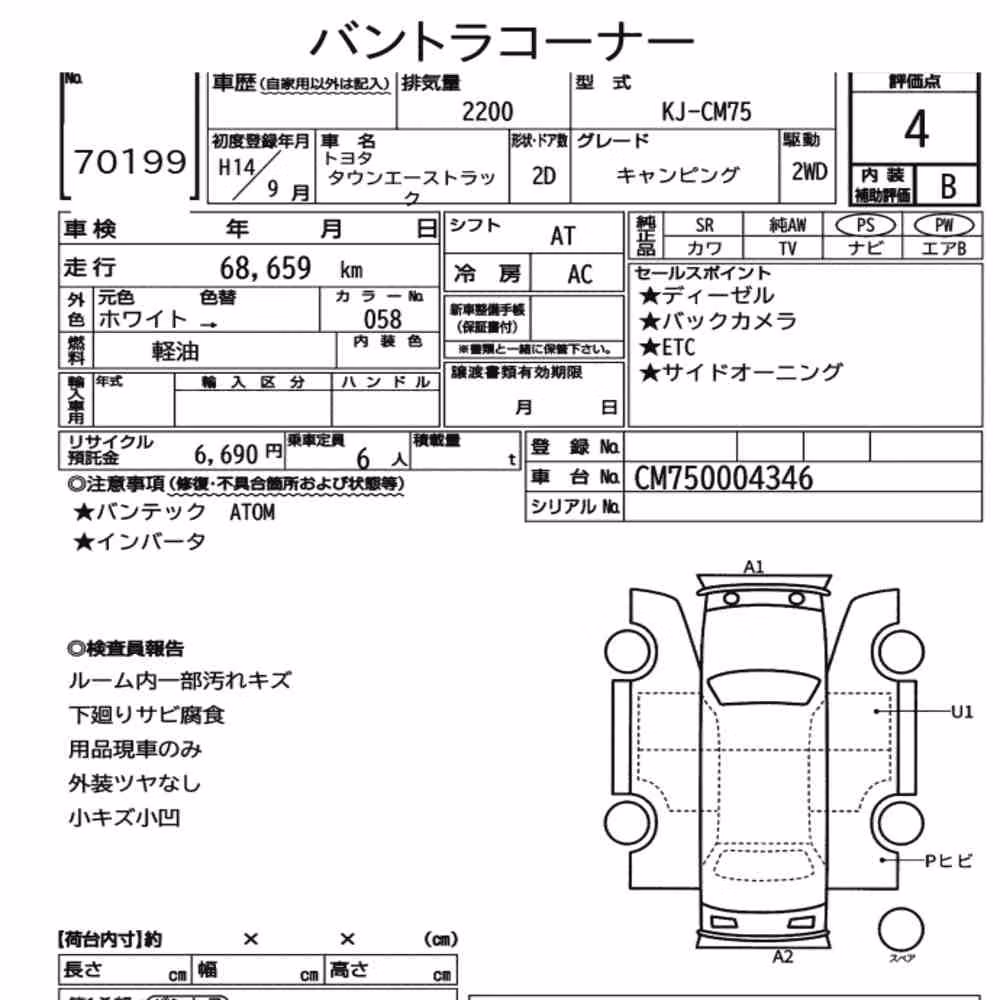 Notka aukcyjna: TOYOTA TOWNACE TRUCK OTHERS