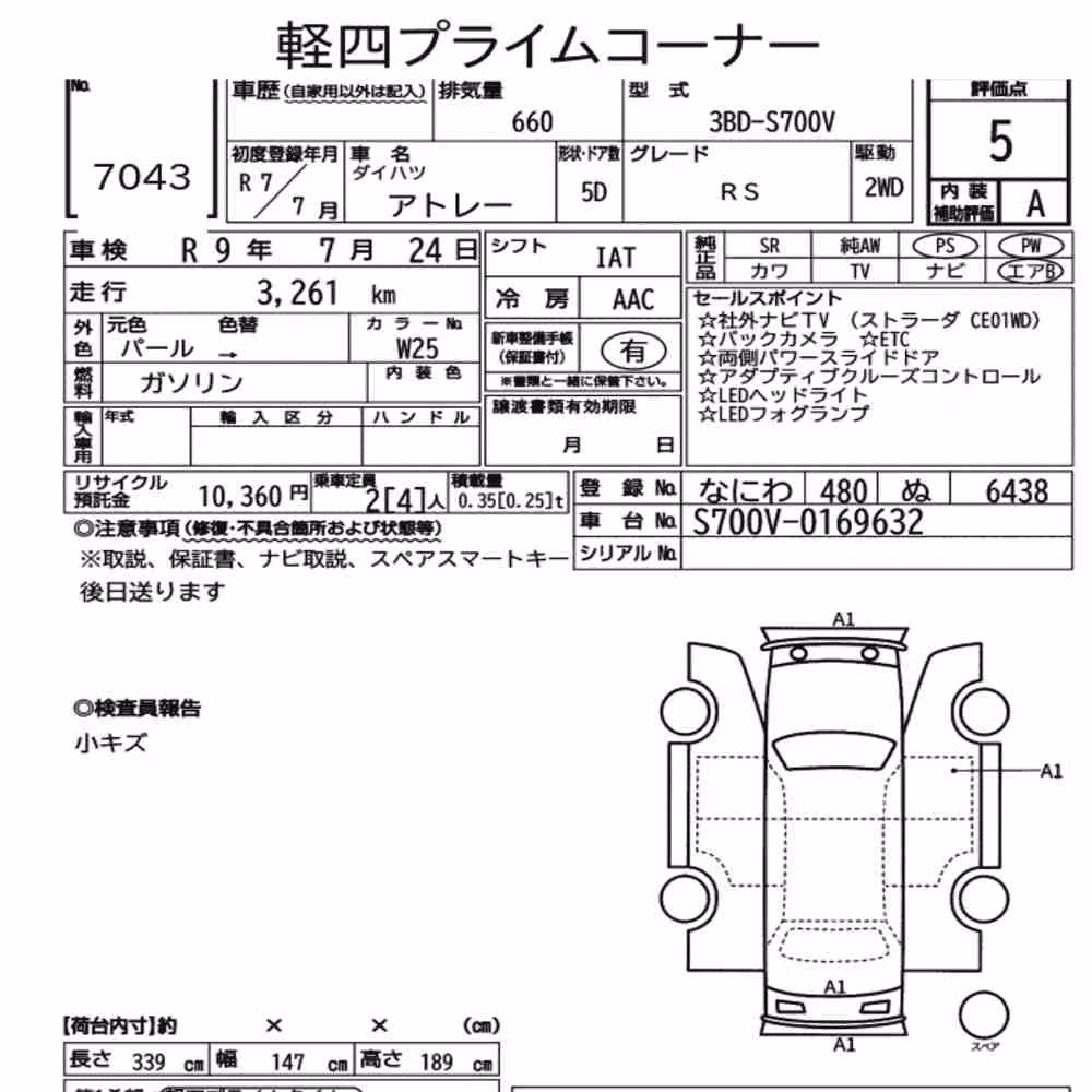 Notka aukcyjna: DAIHATSU ATRAI 5D RS