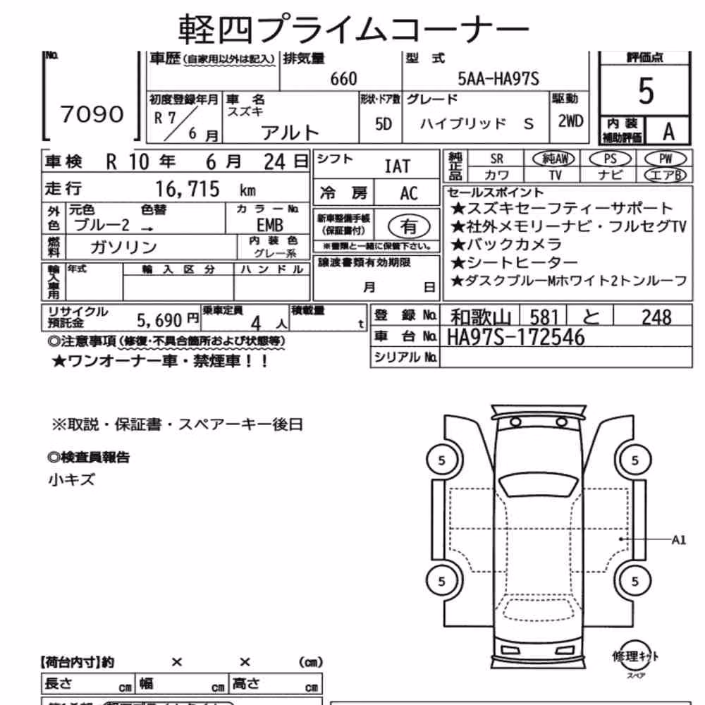 Notka aukcyjna: SUZUKI ALTO 5D HYBRID S