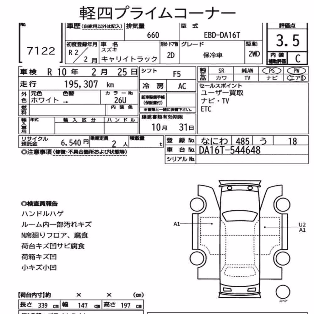 Notka aukcyjna: SUZUKI CARRY TRUCK OTHERS